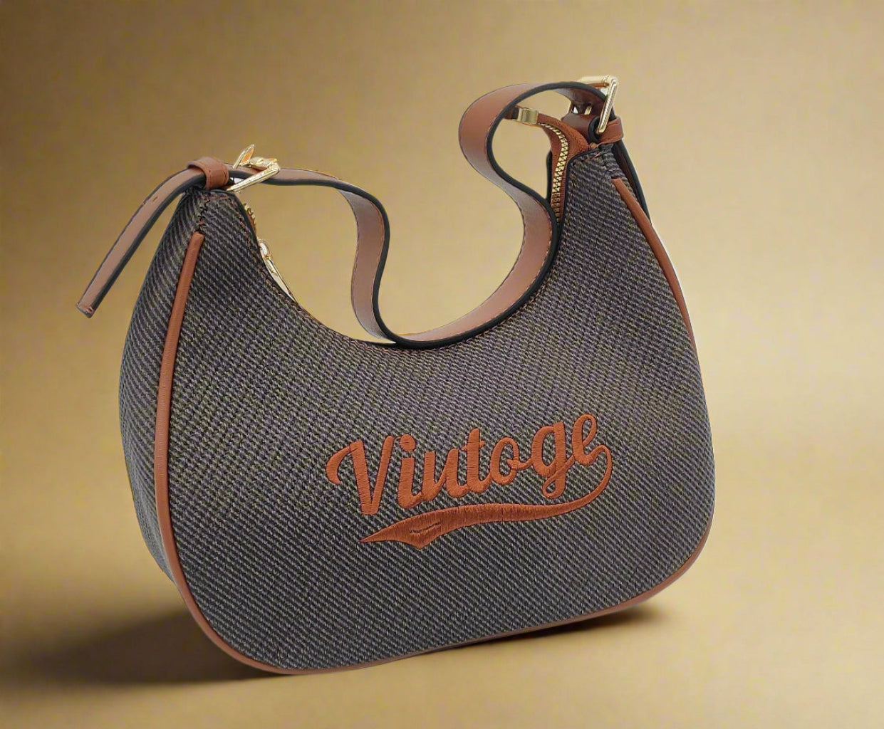 Vintage Brown Leather Handbag - Retro Style Shoulder Bag with Classic Design