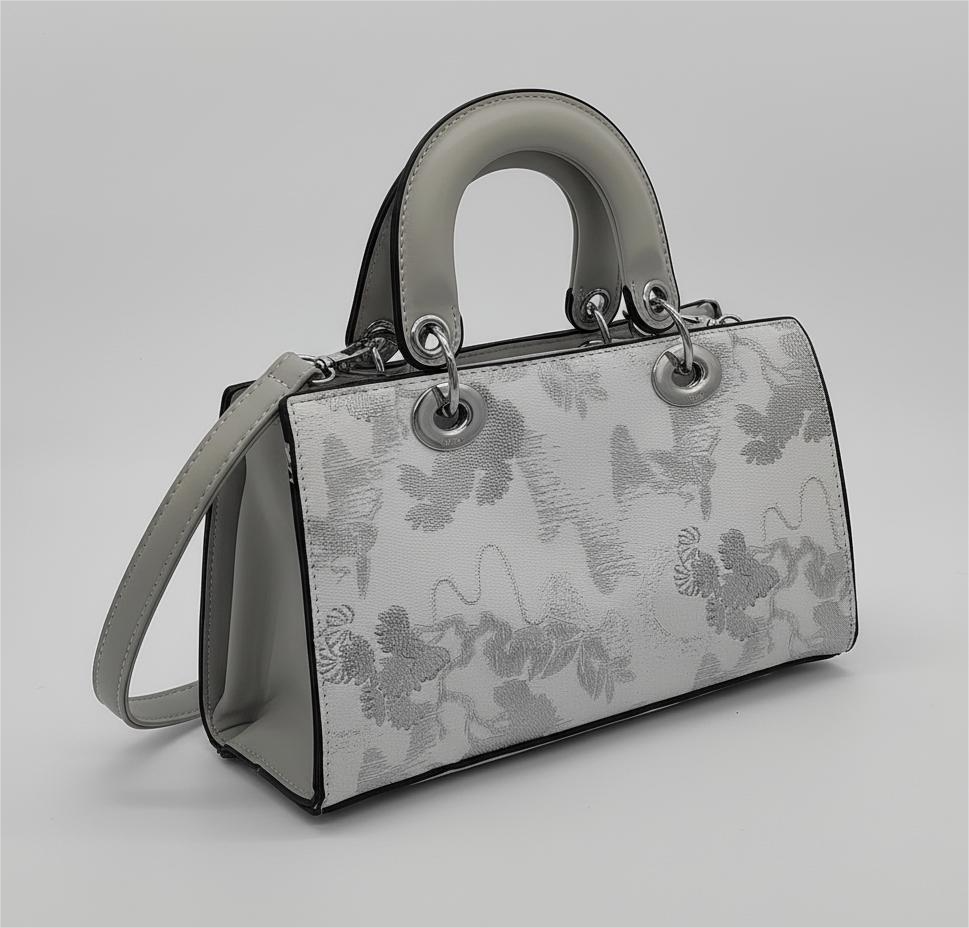 Pink Floral Handbag - Designer Top Handle Bag with Shoulder Strap | Women's Fashion Purse