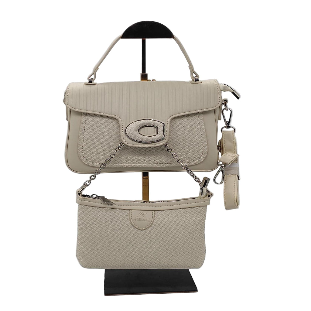 Elegant Quilted Leather Handbag with Oval Clasp - Premium Designer Satchel