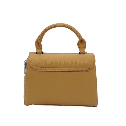 Premium Mustard Yellow Faux Leather Handbag Set with Crossbody Strap & Keychain