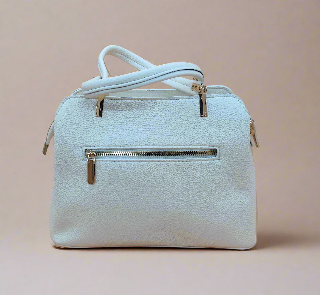 Premium Leather Handbag - Elegant Women's Shoulder Bag with Gold Hardware