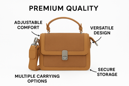 Premium Crossbody Handbag with Adjustable Strap - Designer Satchel Bag