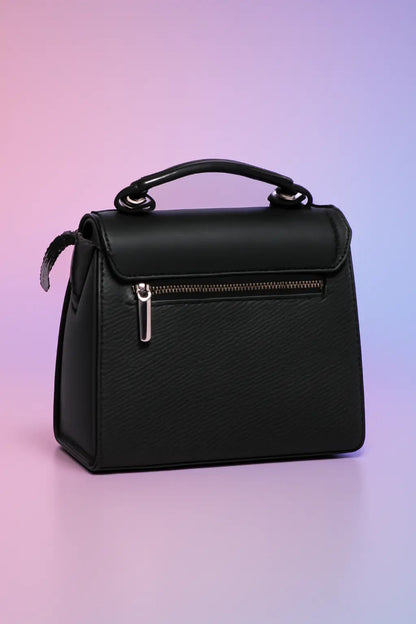 Premium Synthetic Leather Handbag with Crossbody Strap - Designer Satchel Bag