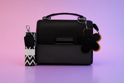 Premium Synthetic Leather Handbag with Crossbody Strap - Designer Satchel Bag