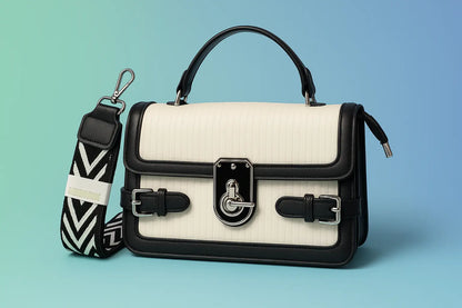 Designer Satchel Bag - quilted Handbag with Crossbody Strap