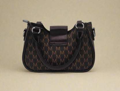 Designer Brown Monogram Handbag - Premium Leather Crossbody Bag with Adjustable Strap