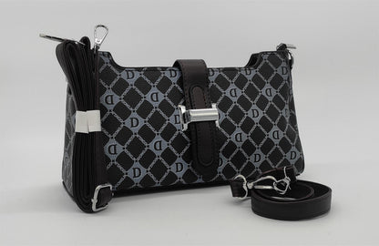 Designer Monogram Crossbody Bag -  Leather Shoulder Bag with Adjustable Strap