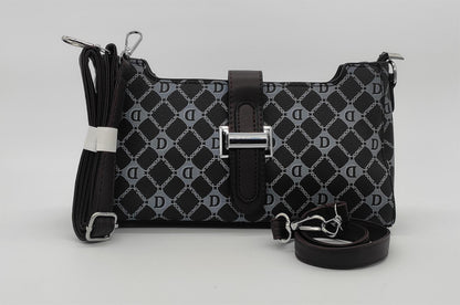 Designer Monogram Crossbody Bag -  Leather Shoulder Bag with Adjustable Strap
