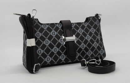 Designer Monogram Crossbody Bag -  Leather Shoulder Bag with Adjustable Strap