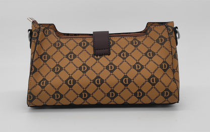 Designer Monogram Crossbody Bag -  Leather Shoulder Bag with Adjustable Strap