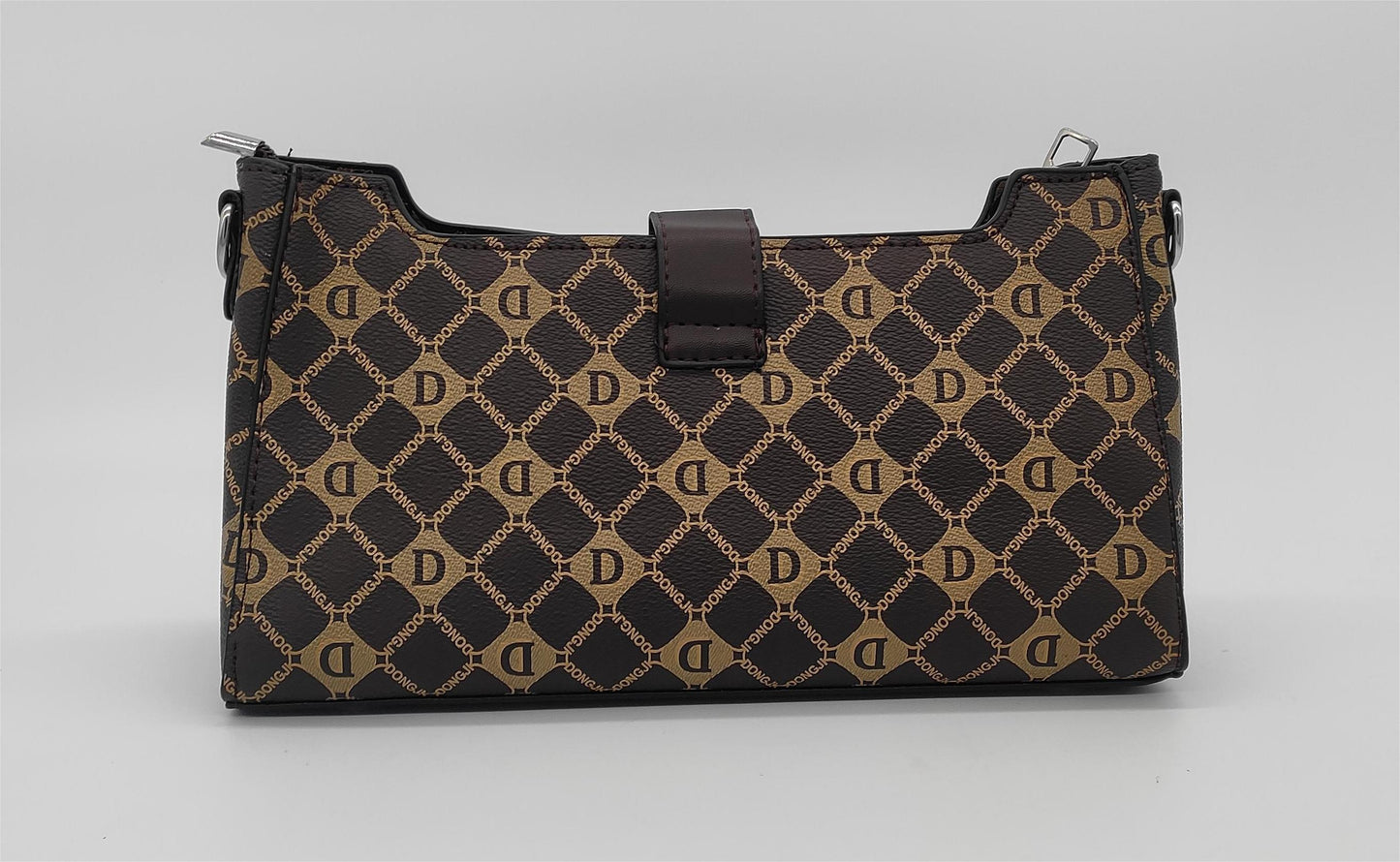 Designer Monogram Crossbody Bag -  Leather Shoulder Bag with Adjustable Strap