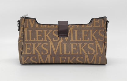 Designer Monogram Crossbody Bag - Beige Canvas Shoulder Bag with Adjustable Strap