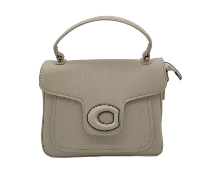 Elegant  Quilted Leather Handbag with Oval Clasp - Premium Designer Satchel