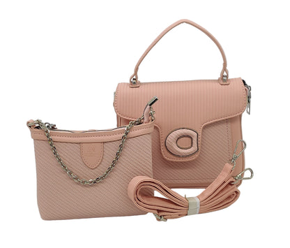 Elegant  Quilted Leather Handbag with Oval Clasp - Premium Designer Satchel