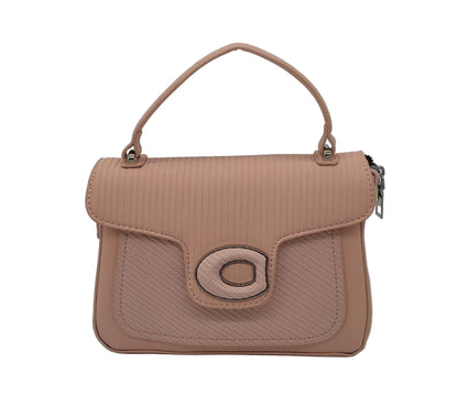 Elegant  Quilted Leather Handbag with Oval Clasp - Premium Designer Satchel