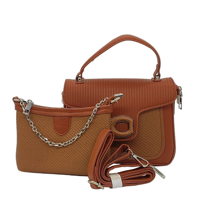 Elegant  Quilted Leather Handbag with Oval Clasp - Premium Designer Satchel