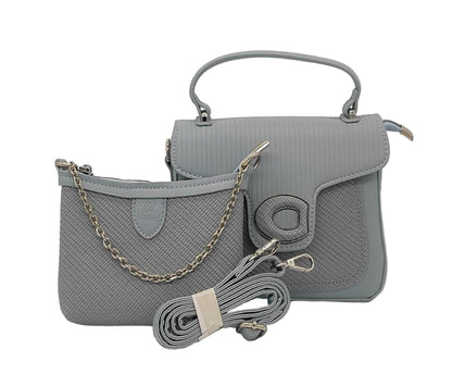 Elegant  Quilted Leather Handbag with Oval Clasp - Premium Designer Satchel