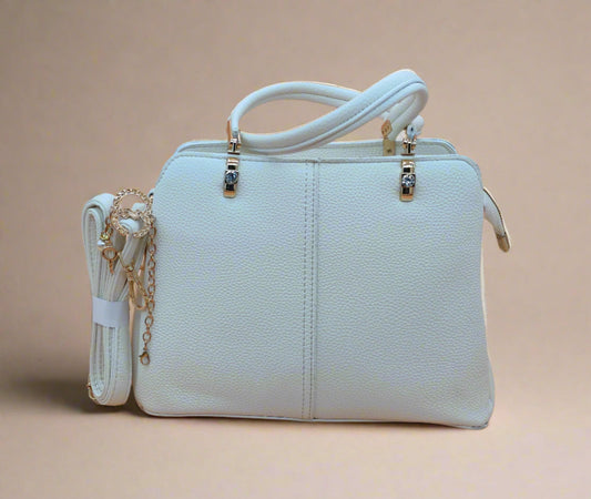 Premium  Leather Handbag - Elegant Women's Shoulder Bag with Gold Hardware