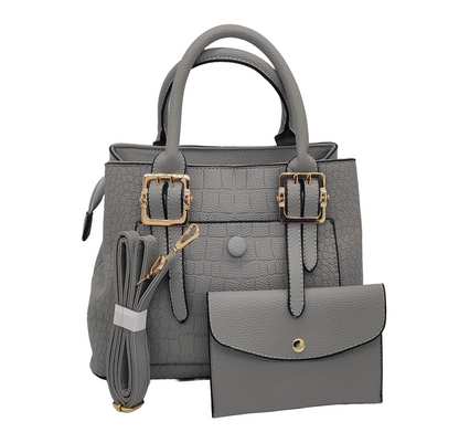 Crocodile Pattern Handbag Set with Matching Purse | Premium Women's Bag Collection
