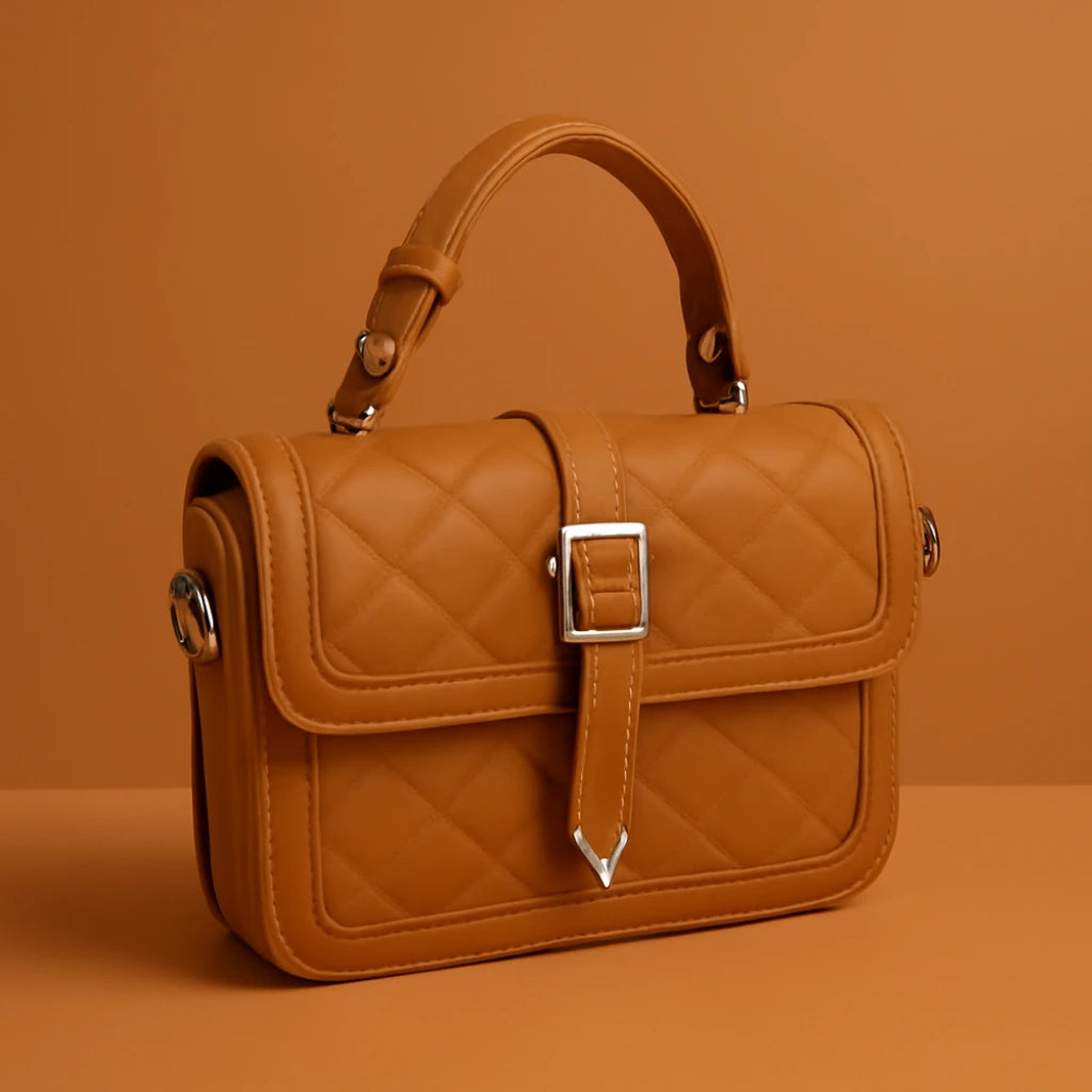 Premium Quilted Leather Handbag - Designer Crossbody Bag with Adjustable Strap