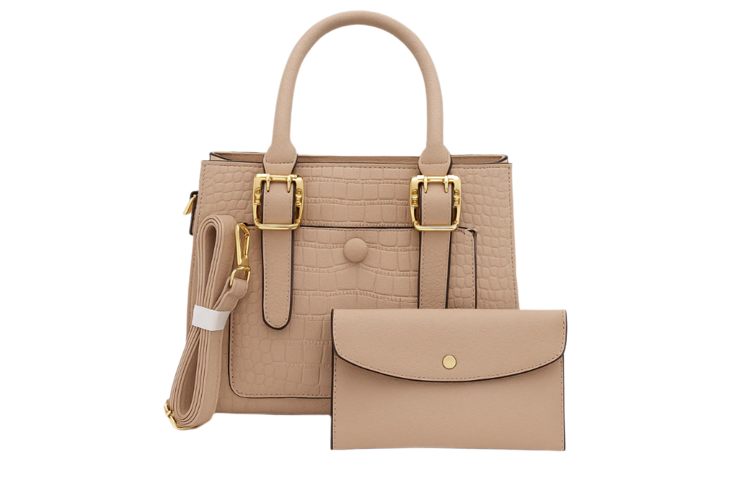 Crocodile Pattern Handbag Set with Matching Purse | Premium Women's Bag Collection