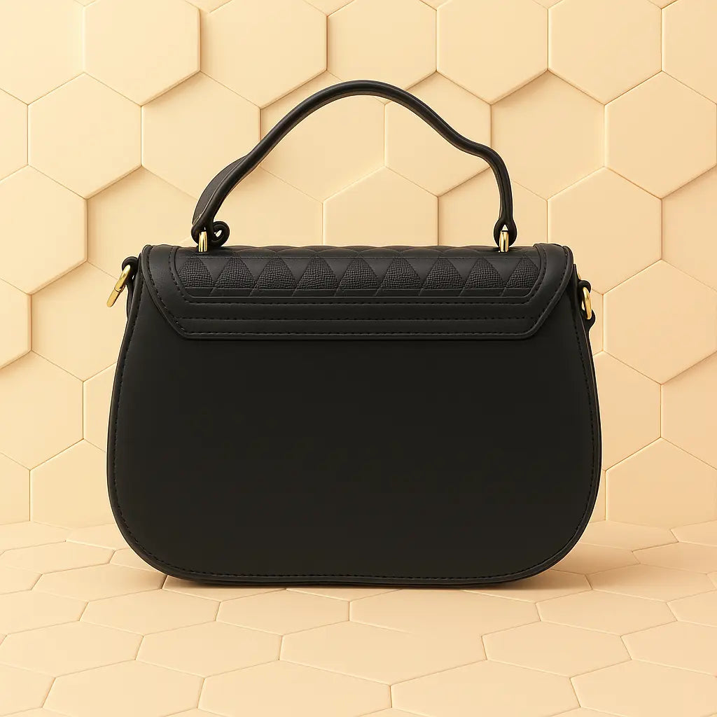 Quilted Crossbody Handbag - Designer Satchel with Adjustable Strap.