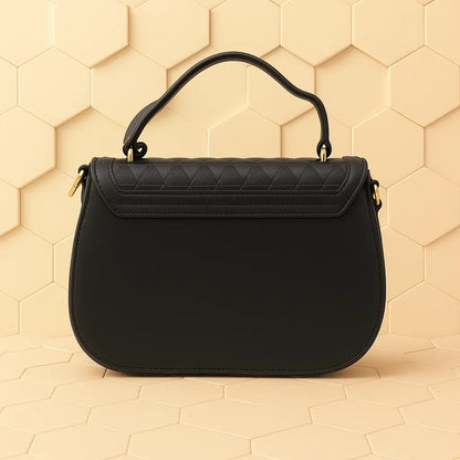 Quilted Crossbody Handbag - Designer Satchel with Adjustable Strap.